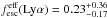 \hbox{$\fefflya=0.23^{+0.36}_{-0.17}$}