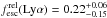 \hbox{$\flyarel=0.22^{+0.06}_{-0.15}$}