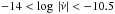 \hbox{$-14 <\log\,|\dot{\nu}| < -10.5$}