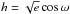 \hbox{$h=\sqrt{e}\cos{\omega}$}
