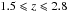 \hbox{$1.5\leqslant z\leqslant 2.8$}
