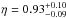 \hbox{$\eta = 0.93^{+0.10}_{-0.09}$}
