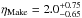 \hbox{$\eta_{\rm Make} = 2.0^{+0.75}_{-0.65}$}