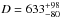 \hbox{$D = 633^{+98}_{-80}$}