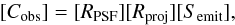 \begin{equation} \label{eq:croston} [C_{\rm obs}] = [R_{\rm PSF}][R_{\rm proj}][S_{\rm emit}], \end{equation}