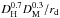 \hbox{$\DHh^{0.7}\DMm^{0.3}/r_{\rm d}$}