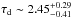 \hbox{$\tau_{\mathrm{d}}\sim 2.45^{+0.29}_{-0.41}$}