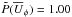\hbox{$\tilde{P}(\mean{U}_\phi)=1.00$}