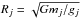 \hbox{$R_j = \sqrt{Gm_j/g_j}$}