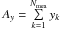 \hbox{$A_{y}=\sum\limits_{k=1}^{N_{\rm mea}}y_{k}$}