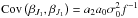 \hbox{$\mathrm{Cov}\left(\beta_{J_1}, \beta_{J_1} \right) = a_2a_0\sigma_0^2 f^{-1}$}