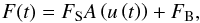 \begin{equation} F(t) = F_{\rm S} A \left(u \left(t\right)\right) + F_{\rm B}, \label{eq:fluxeq} \end{equation}