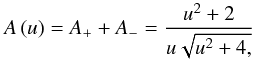 \begin{equation} A\left(u\right) = A_{+}+A_{-}=\frac{u^2+2}{u\sqrt{u^2+4,}} \label{eq:pspl} \end{equation}