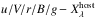 \hbox{$u/V/r/B/g-X_{\lambda}^{\rm host}$}