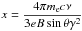 \hbox{$x=\dfrac{4\pi m_{\rm e}c\nu}{3eB\sin\theta \gamma^2}$}