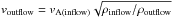 \hbox{$v_{\rm outflow} = v_{\rm A(inflow)} \sqrt{\rho _{\rm inflow}/\rho _{\rm outflow}}$}