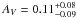 \hbox{$A_V=0.11^{+0.08}_{-0.09}$}