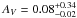 \hbox{$A_V=0.08^{+0.34}_{-0.02}$}