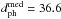 \hbox{$\dphmed=36.6$}