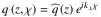 Mathematical equation: \hbox{$ q \left( z , \chi \right) = \pv{q} \left( z \right) e^{i k_\perp \chi} $}