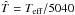 \hbox{$\tnorm = \teff/5040$}