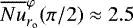 $\overline{Nu}^{\varphi}_{{r_{\textrm{o}}}}(\pi/2)\approx 2.5$
