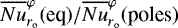 $\overline{Nu}^{\varphi}_{{r_{\textrm{o}}}} (\text{eq})/\overline{Nu}^{\varphi}_{{r_{\textrm{o}}}}(\text{poles})$