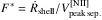 \hbox{${F^* = \dot{R}_{\rm shell}/ V_{\rm peak\,sep.}^{\rm [N\,II]}}$}