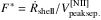 \hbox{${F^* = \dot{R}_{\rm shell}/ V_{\rm peak sep.}^{\rm [N\,II]}}$}