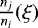 $\frac{n_j}{n_i}(\xi)$
