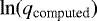 $\ln(q_{\rm computed})$