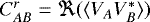 $C^{r}_{AB} = \Re (\langle V_A V_B^* \rangle) $