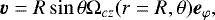 \begin{equation*} \boldsymbol{v}= R \sin\theta {\mathrm{\Omega}}_{cz}(r=R,\theta) \boldsymbol{e}_{\varphi}, \end{equation*}