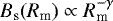 $B_{\rm s}(R_{\rm m}) \propto R_{\rm m}^{-\gamma}$