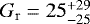 $G_\mathrm{r} = 25^{+29}_{-25}$