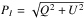 \hbox{$P_{I} = \sqrt{Q^2 + U^2}$}
