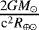 $\frac{2GM_{\odot}}{\textrm{c}^{2} R_{\oplus\odot}}$