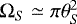 $\mathrm\Omega_S \simeq \pi \theta_S^2$