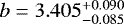 $b=3.405^{+0.090}_{-0.085}$