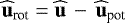 $\widehat{\vect{u}}_{\textrm{rot}}=\widehat{\vect{u}}\,-\, \widehat{\vect{u}}_{\textrm{pot}}$