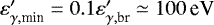 $\varepsilon&#x0027;_{\gamma,\textrm{min}} = 0.1 \varepsilon&#x0027;_{\gamma,\textrm{br}} \simeq 100 \, \textrm{eV}$