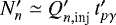 $N&#x0027;_n \simeq Q&#x0027;_{n, \textrm{inj}} \, t&#x0027;_{p \gamma}$