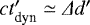 $ct&#x0027;_{\textrm{dyn}} \simeq \Delta d&#x0027;$