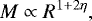 \begin{align} M \propto R^{1&#x002B;2 \eta}, \end{align}