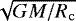 $\sqrt{G M / R_{\mathrm{c}}} $