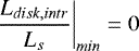 $\displaystyle \left . \frac{L_{disk,intr}}{L_s}\right |_{min}=0$