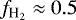 $f_{\text{H}_2} \approx 0.5$