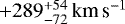 $&#x002B;289^{&#x002B;54}_{-72}\,{\textrm{km}\,\textrm{s}^{-1}}$
