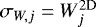 $\sigma_ {W,j}=W^{\mathrm{2D}}_j$