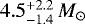 $4.5^{+2.2}_{-1.4}\,{M}_{\odot}$
